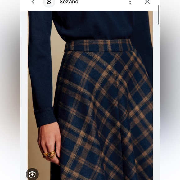 Sezane Orlane Plaid Skirt RARE - Picture 3 of 7